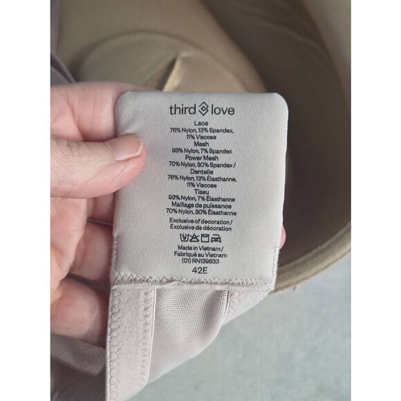 Thirdlove Lace Contour Plunge Bra Blush Pastel Pink Sz. 42E - Picture 4 of 5